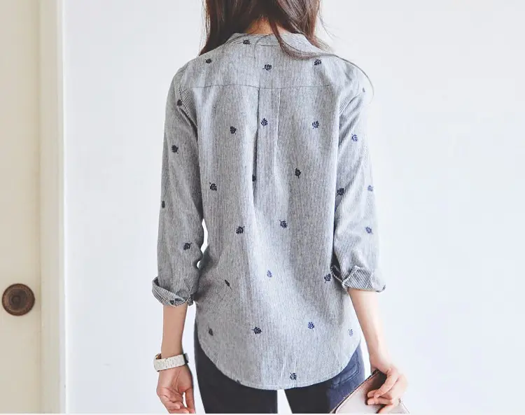 2026 Spring Striped Collar Shirt for Women — feature 8