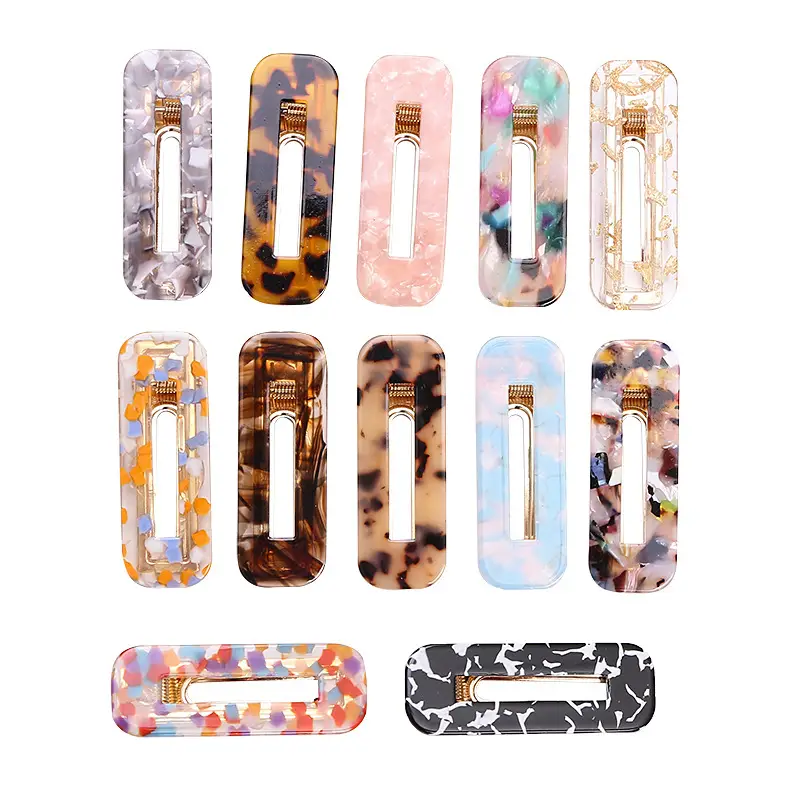 New Acetic Acid Plate Hairpin Sweet Marble Pattern Bangs Clip