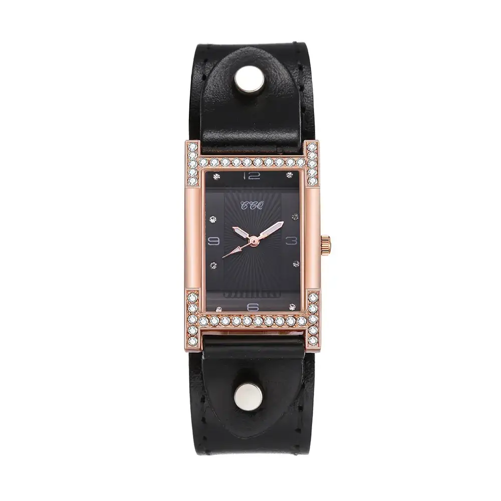 Women's Brown Leather Belt Watch with Silver Buckle - Image 3