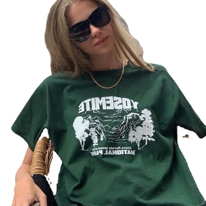 Independent Station Dark Green Forest Half Sleeve T-Shirt Women - Image 5