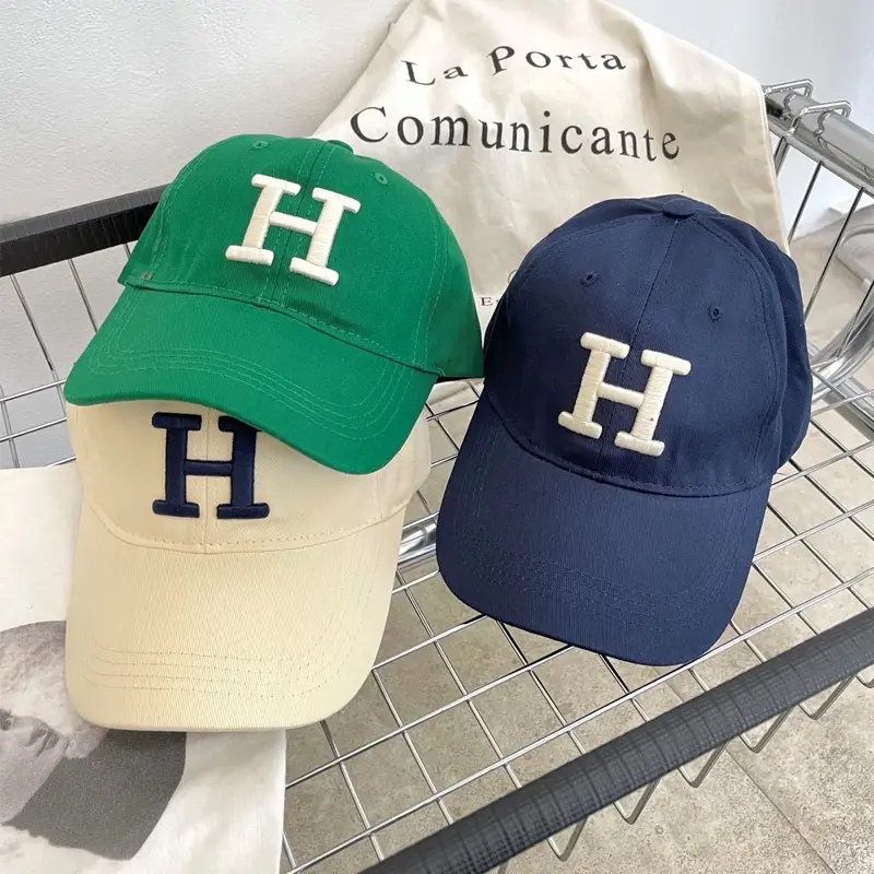 Women's Blue H-Head Baseball Cap with Sunshade - Image 11