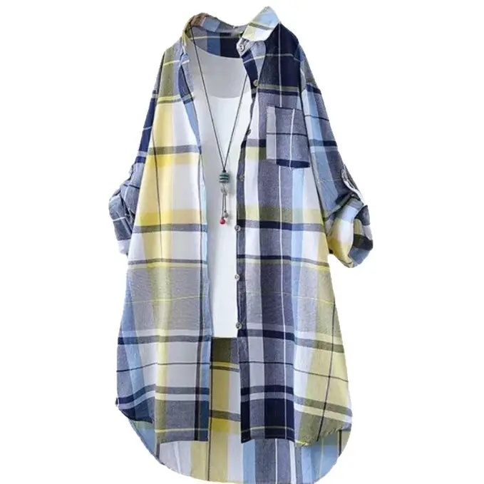 Women Plaid Long Sleeve Shirt 2025 New - Image 8