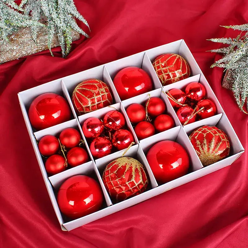 Red Christmas Ball Decorative Hanging Round Gift Box - Image 3