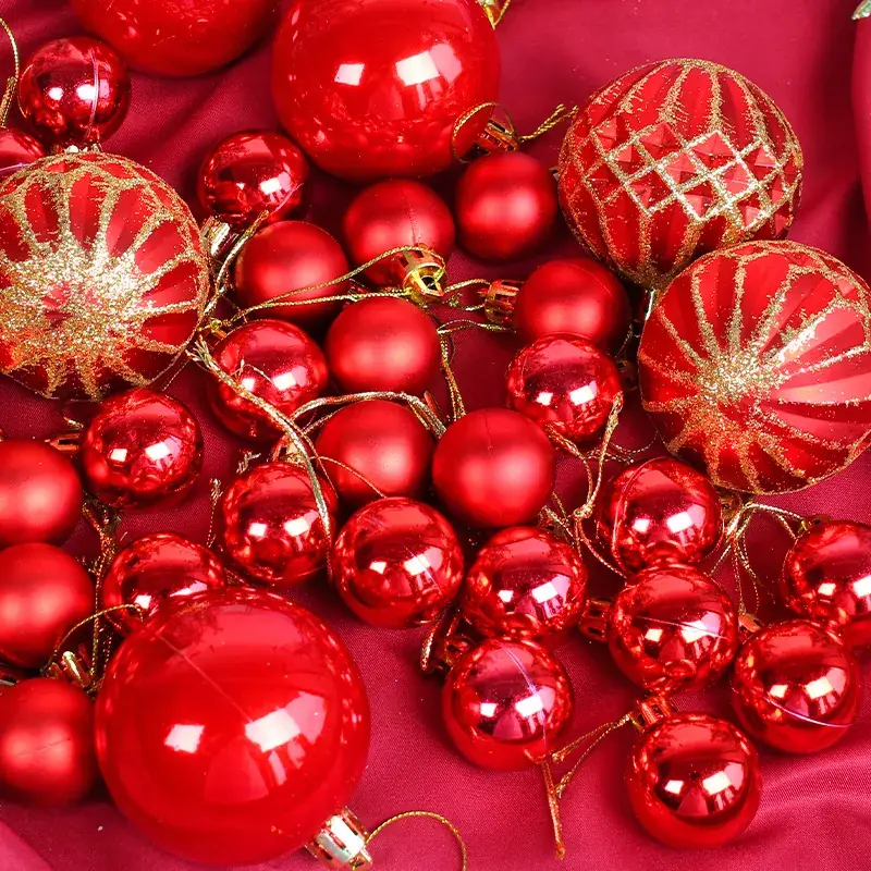 Red Christmas Ball Decorative Hanging Round Gift Box - Image 4