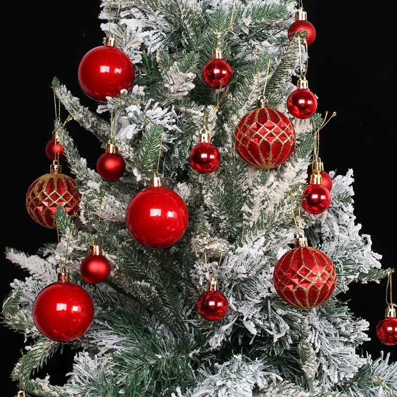 Red Christmas Ball Decorative Hanging Round Gift Box - Image 5