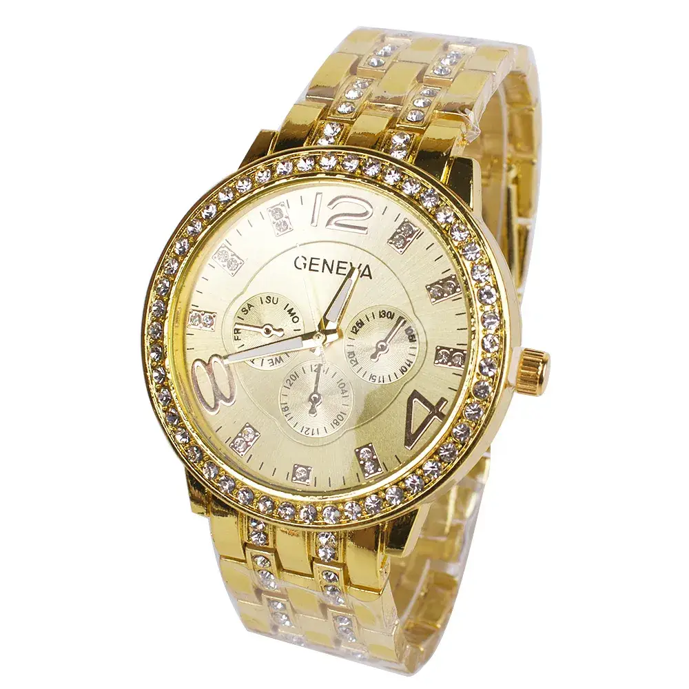 Gold Diamond Wristwatch Set for Men