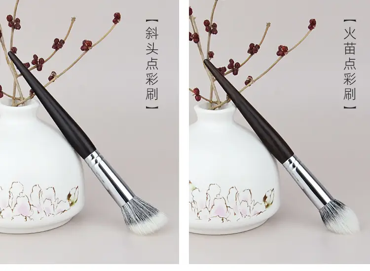Ebony Copper Dot Blush Brush Fine Light Front Wool Animal Hair — feature 18