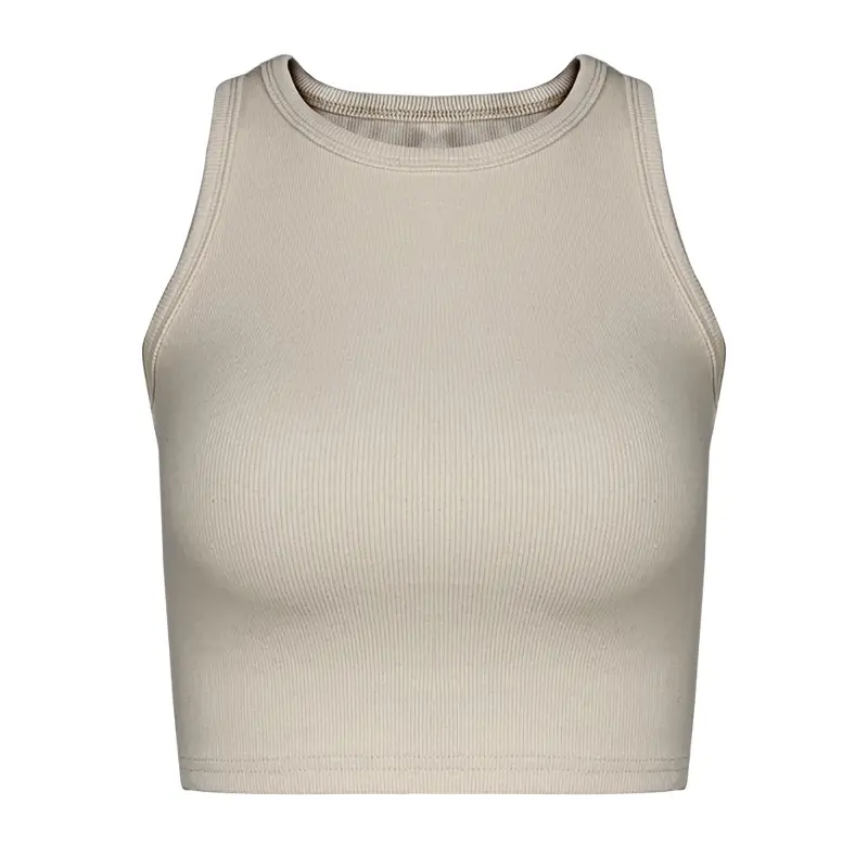 White Sleeveless Navel-Exposed Top Women 2022 - Image 7