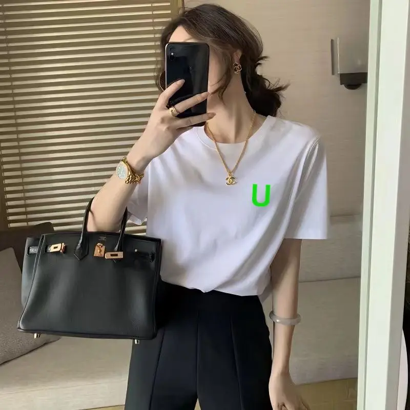 Women White Bear Embroidered Cotton T-Shirt Short Sleeve - Image 18