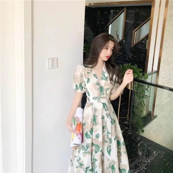 Printed Floral Waist Dress for Women Petit Summer - Image 6