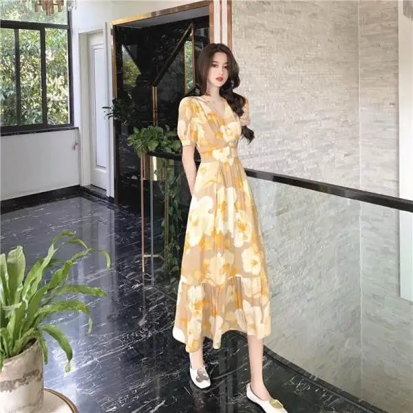 Printed Floral Waist Dress for Women Petit Summer - Image 2