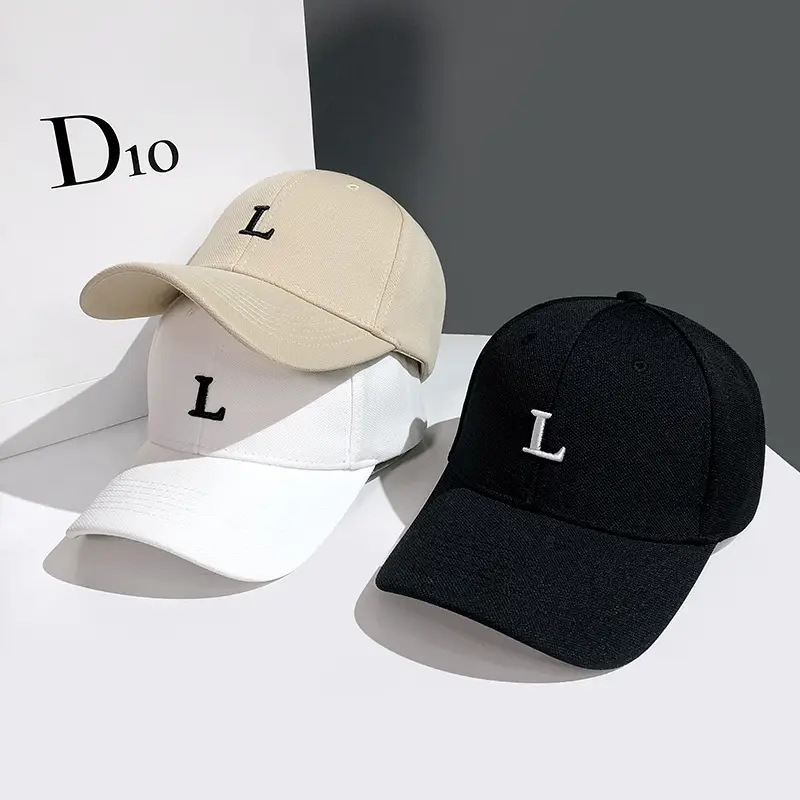 White L-Logo Baseball Cap for Women Men Summer - Image 4