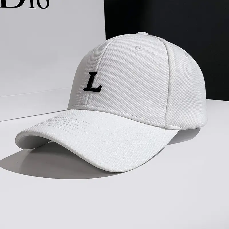 White L-Logo Baseball Cap for Women Men Summer - Image 7