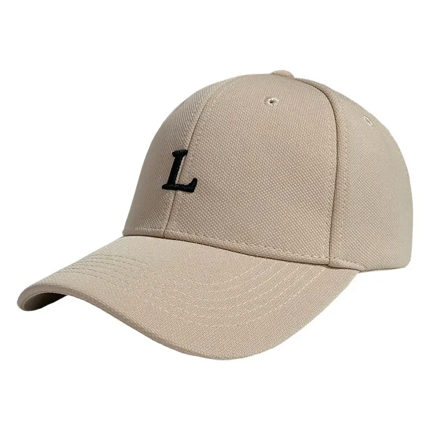 White L-Logo Baseball Cap for Women Men Summer