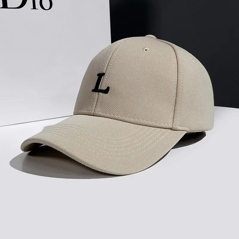 White L-Logo Baseball Cap for Women Men Summer - Image 3