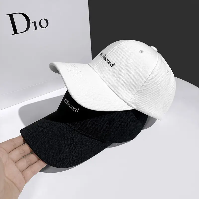 Women's White Black Baseball Cap with Brand Logo