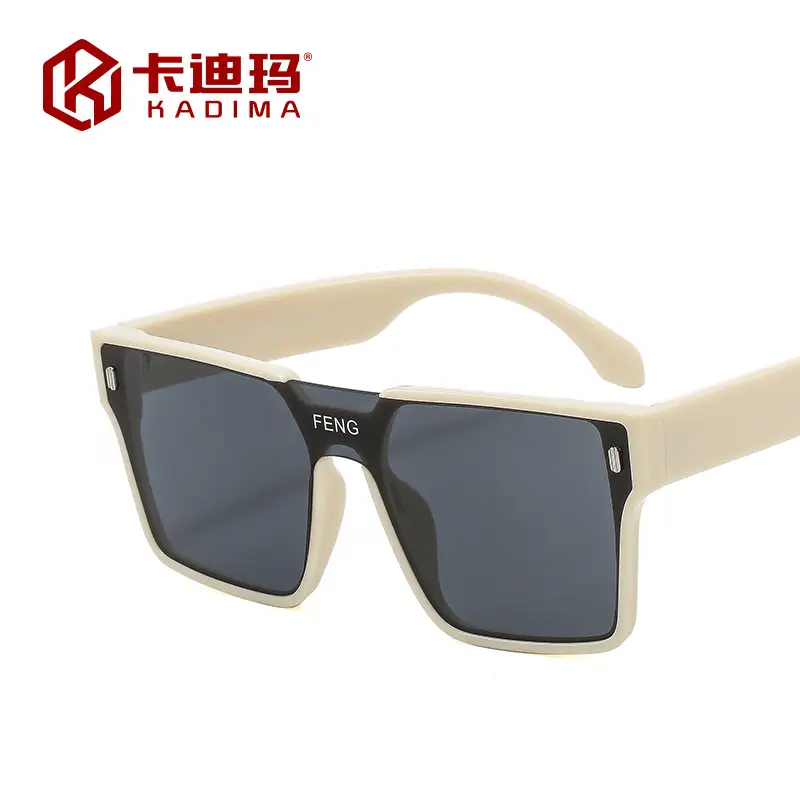 Men Windproof Square Sunglasses Yellow Large Frame - Image 9