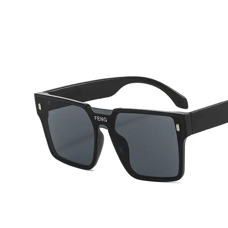 Men Windproof Square Sunglasses Yellow Large Frame - Image 11