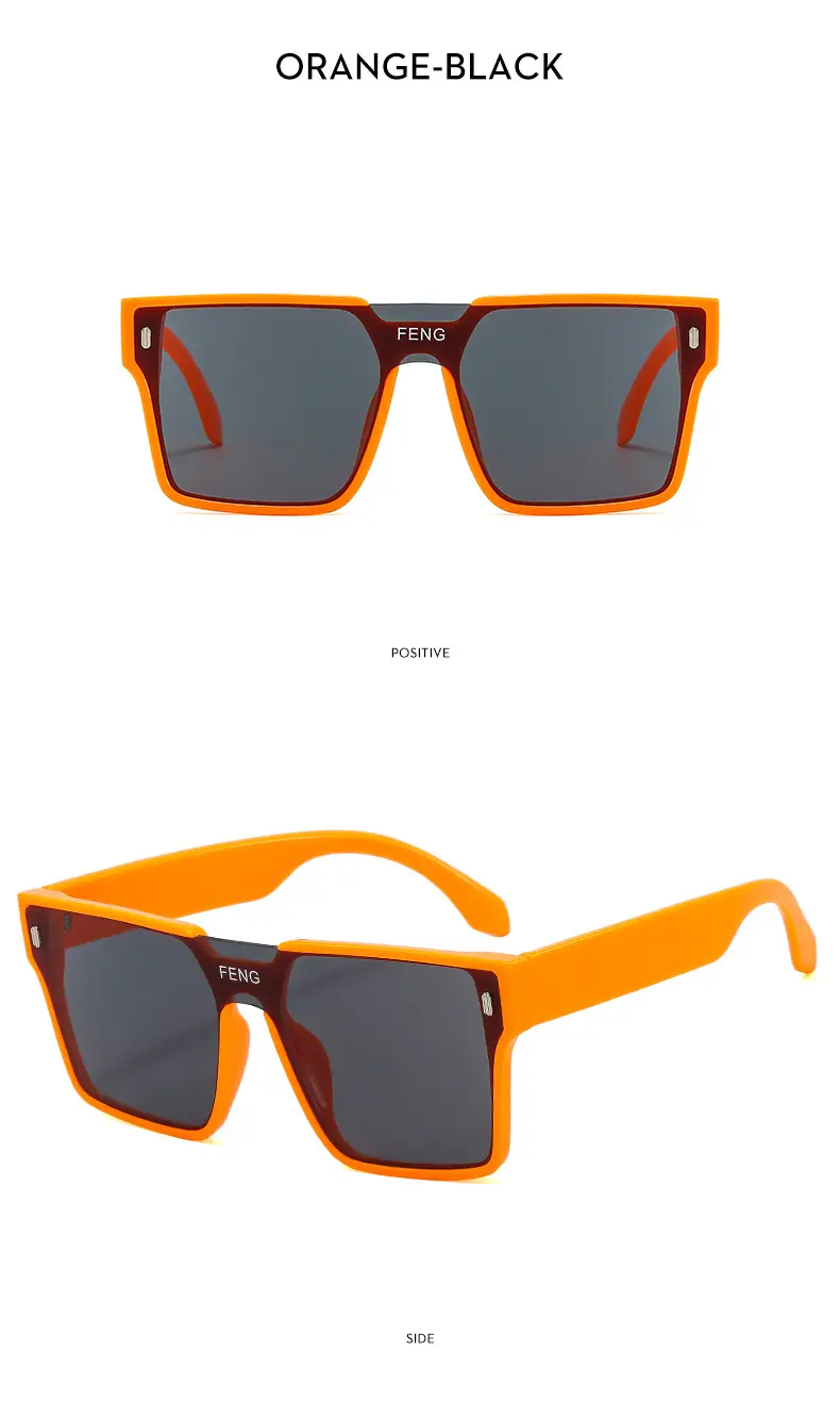 Men Windproof Square Sunglasses Yellow Large Frame — feature 10