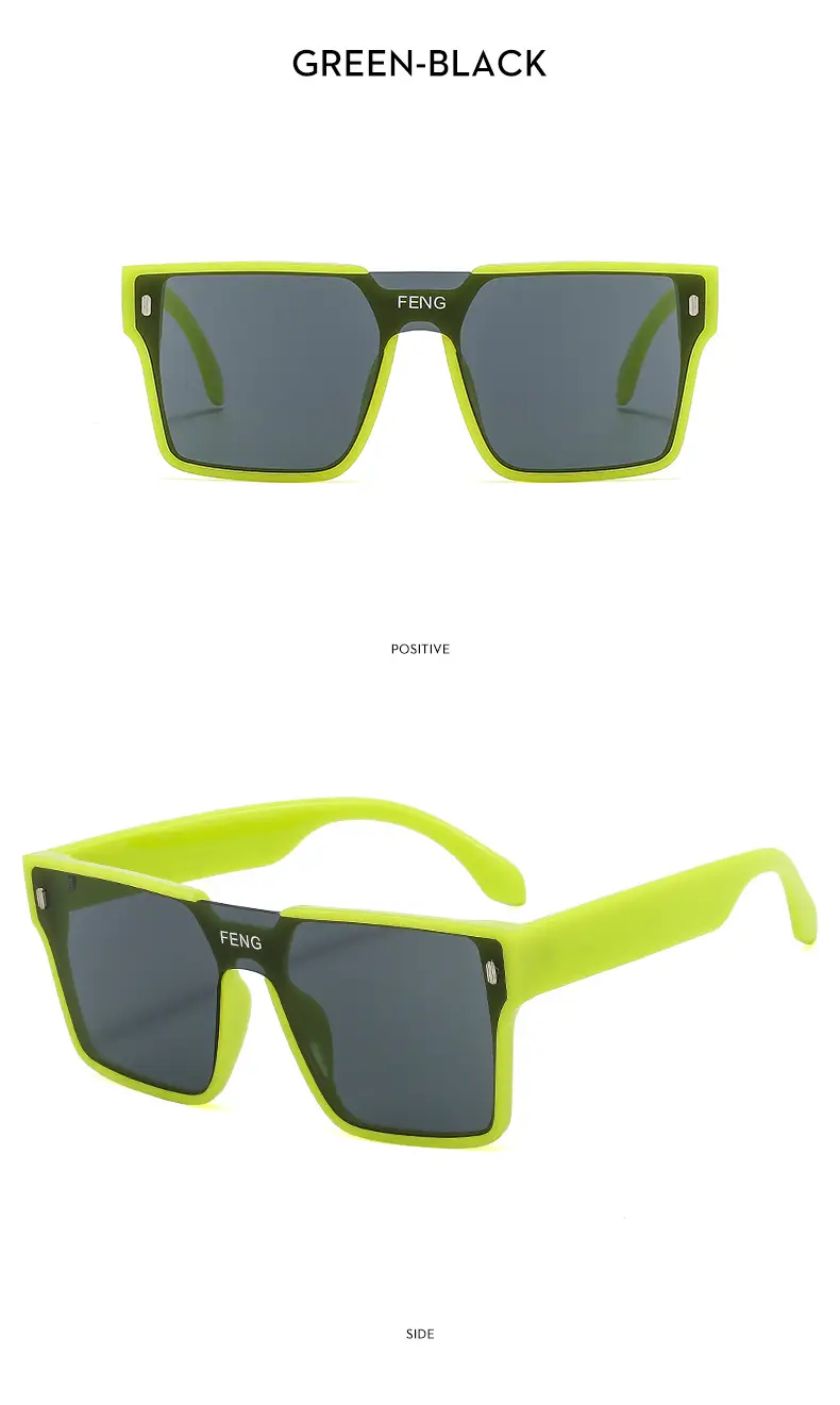 Men Windproof Square Sunglasses Yellow Large Frame — feature 11
