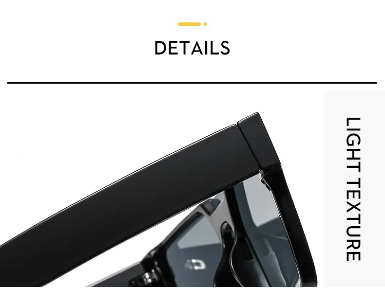 Men Windproof Square Sunglasses Yellow Large Frame — feature 15