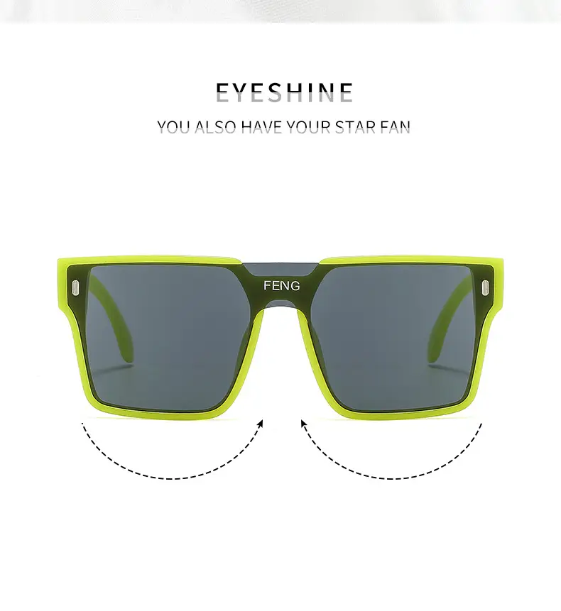 Men Windproof Square Sunglasses Yellow Large Frame — feature 3