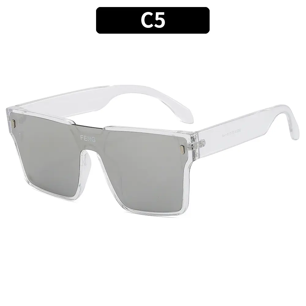 Men Windproof Square Sunglasses Yellow Large Frame - Image 6