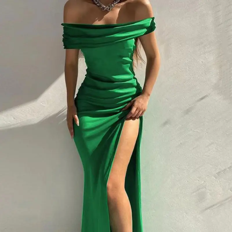 Black Strapless High-Slot Evening Gown Dress - Image 2