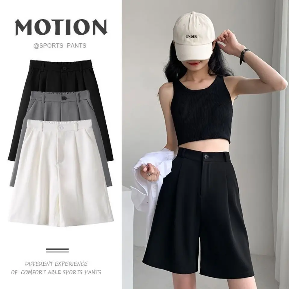 Black High Waist Slimming Shorts for Women Summer 2024 - Image 5