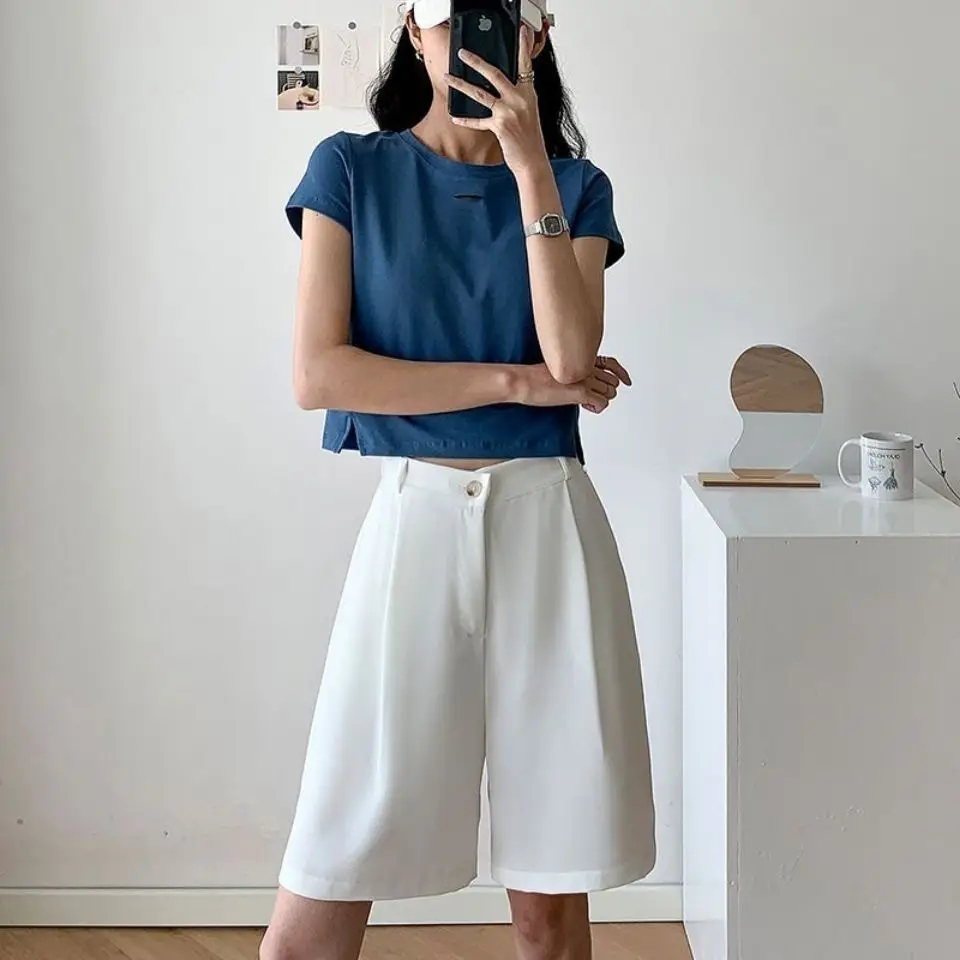 Black High Waist Slimming Shorts for Women Summer 2024 - Image 6
