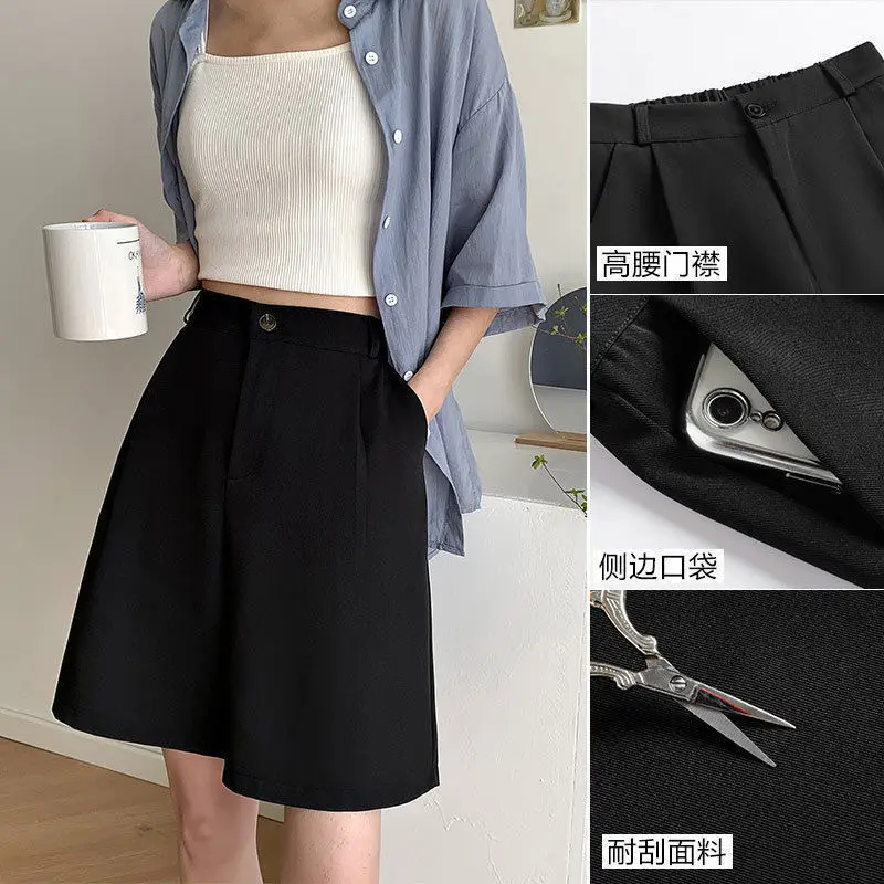 Black High Waist Slimming Shorts for Women Summer 2024 - Image 8