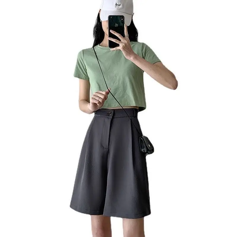 Black High Waist Slimming Shorts for Women Summer 2024 - Image 9