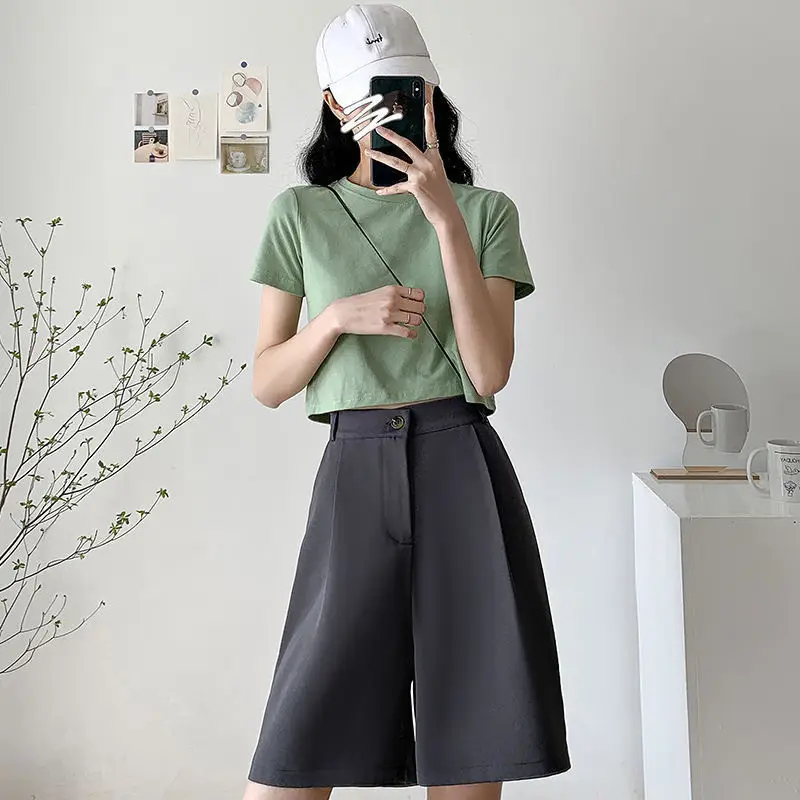 Black High Waist Slimming Shorts for Women Summer 2024 - Image 2