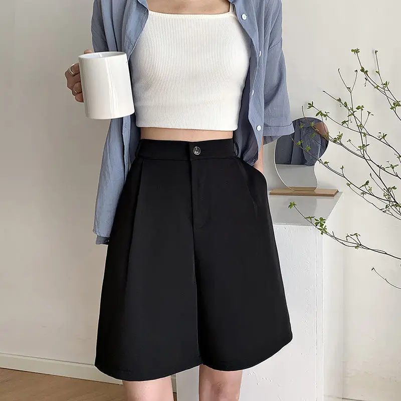 Black High Waist Slimming Shorts for Women Summer 2024 - Image 3