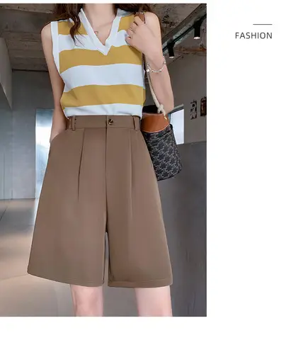 Black High Waist Slimming Shorts for Women Summer 2024 - Image 4