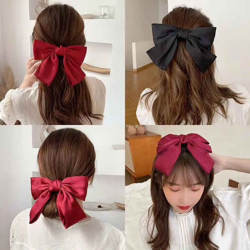 French Chic Satin Bow Hairpin for Women