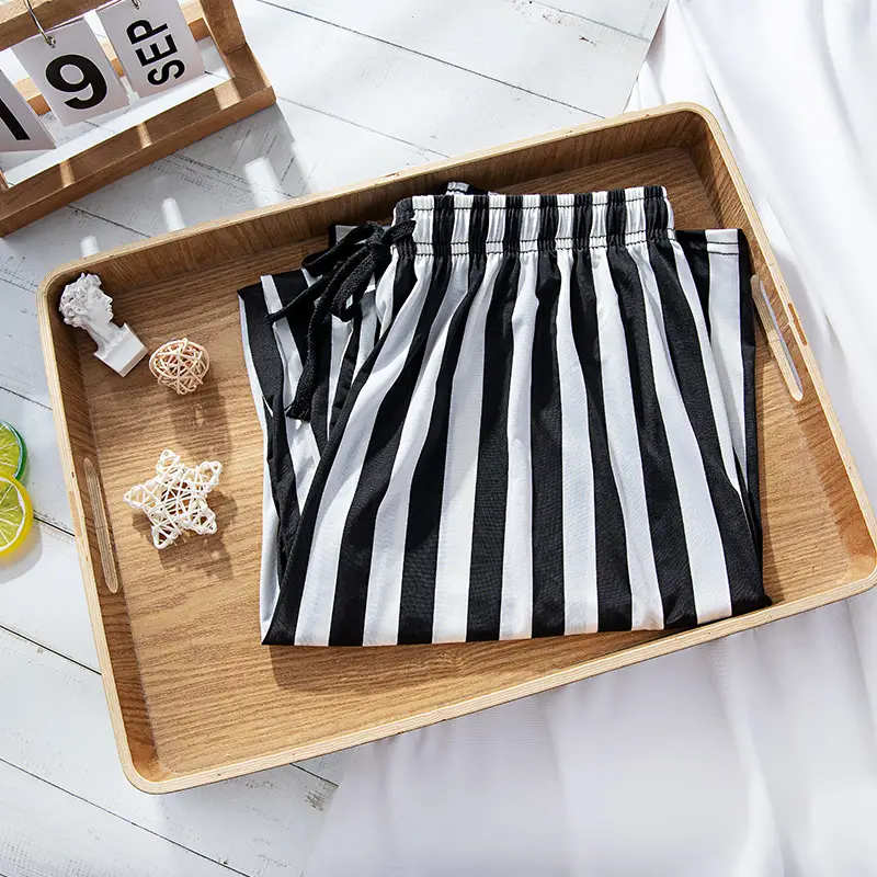 Women Black White Dog Print Wide Leg Pants Summer - Image 13