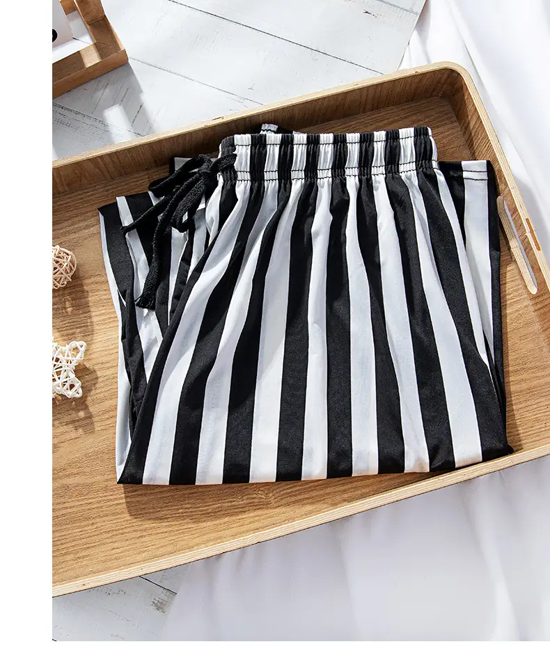 Women Black White Dog Print Wide Leg Pants Summer — feature 20