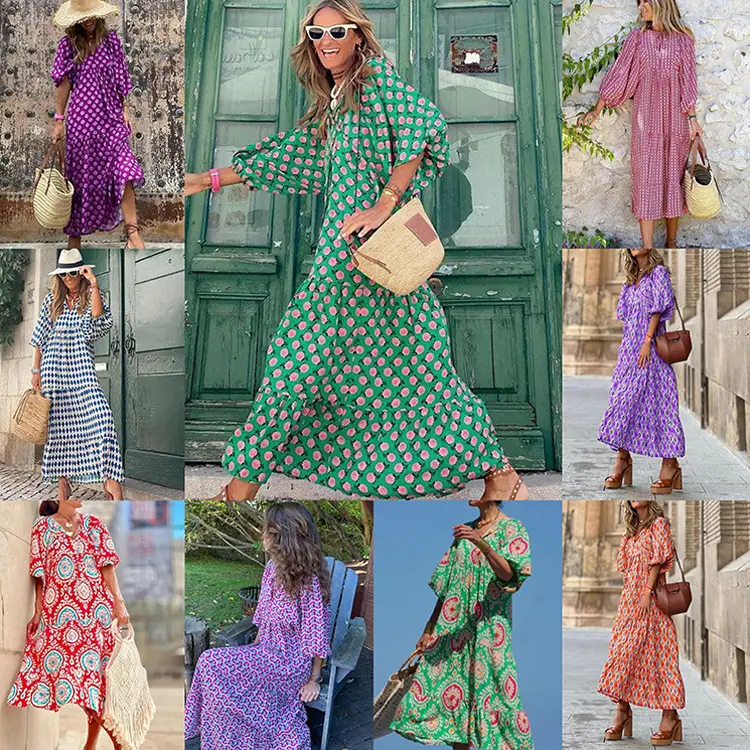Women Geometric Collar Dress 2024 Autumn Hot Selling - Image 14