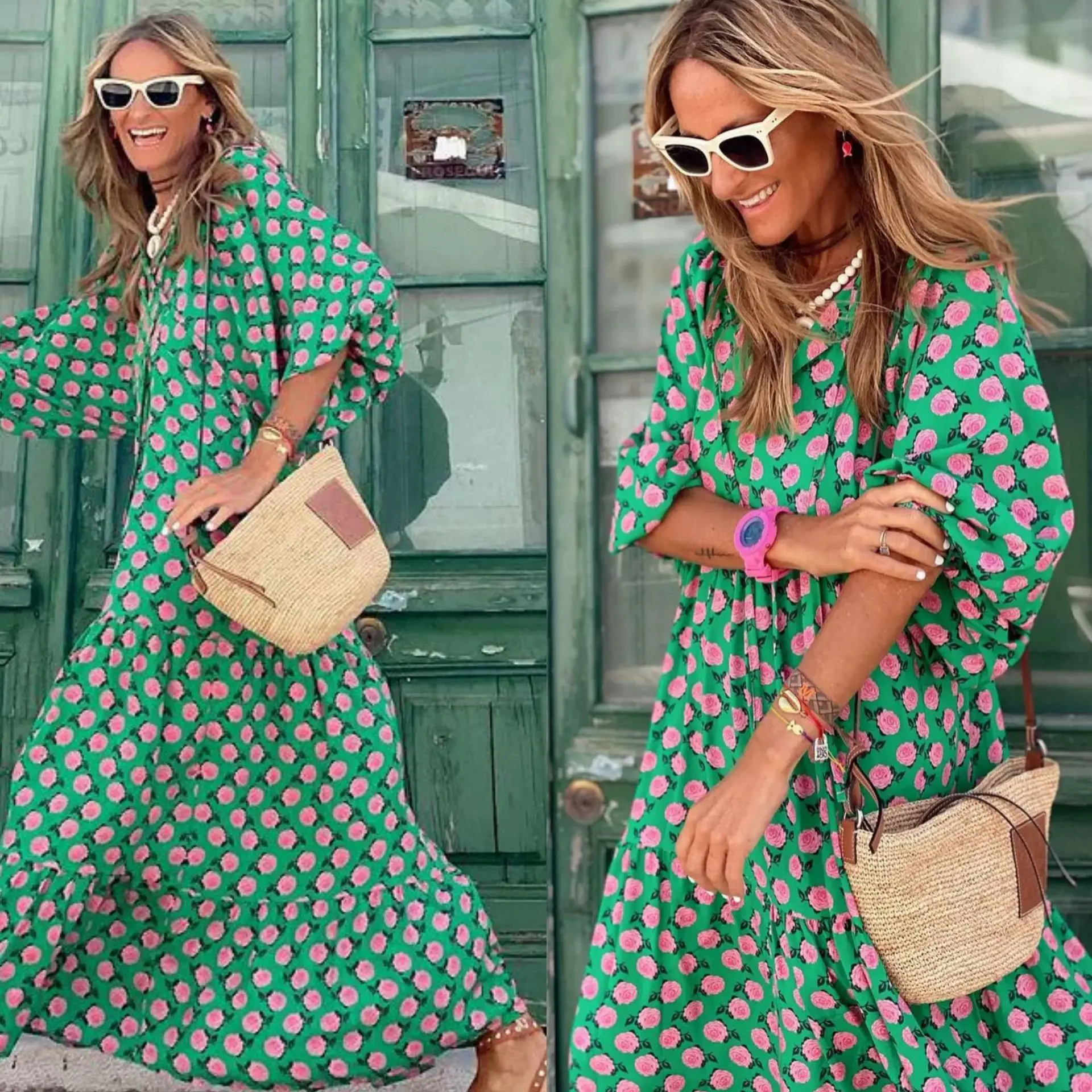 Women Geometric Collar Dress 2024 Autumn Hot Selling - Image 17