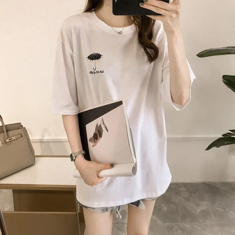 Maternity T-shirt Purple Korean Style Short Sleeve - Image 7