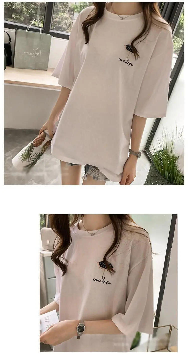 Maternity T-shirt Purple Korean Style Short Sleeve — feature 14