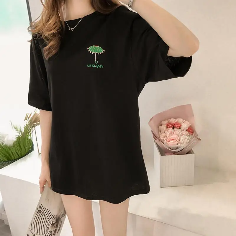 Maternity T-shirt Purple Korean Style Short Sleeve - Image 2