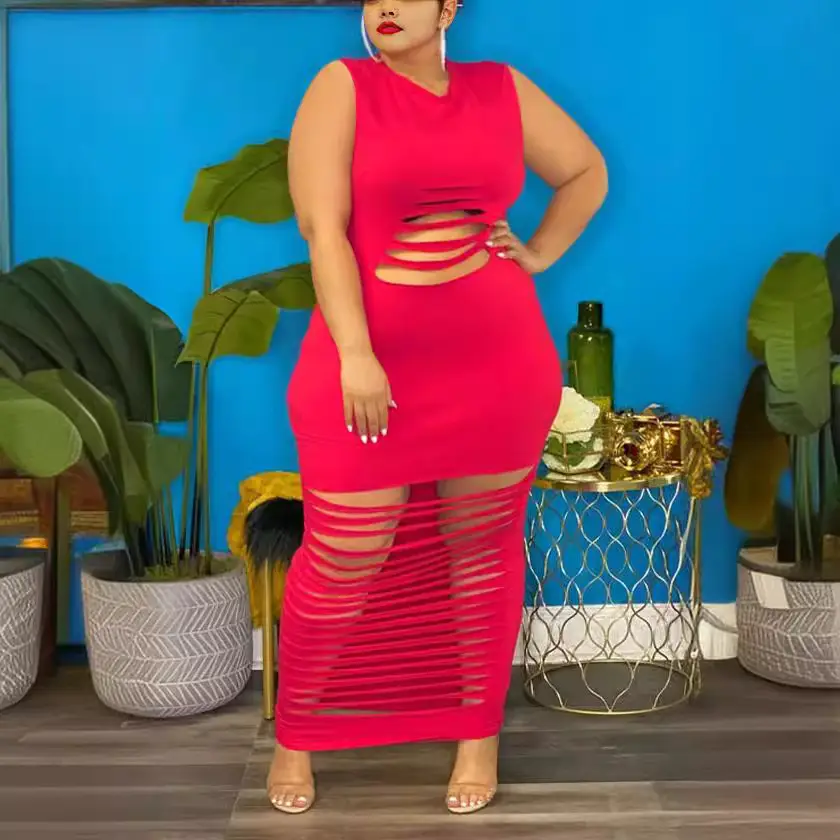 Black Crossbody Dress for Women Hot Explosion Sexy Hollow Plus Size