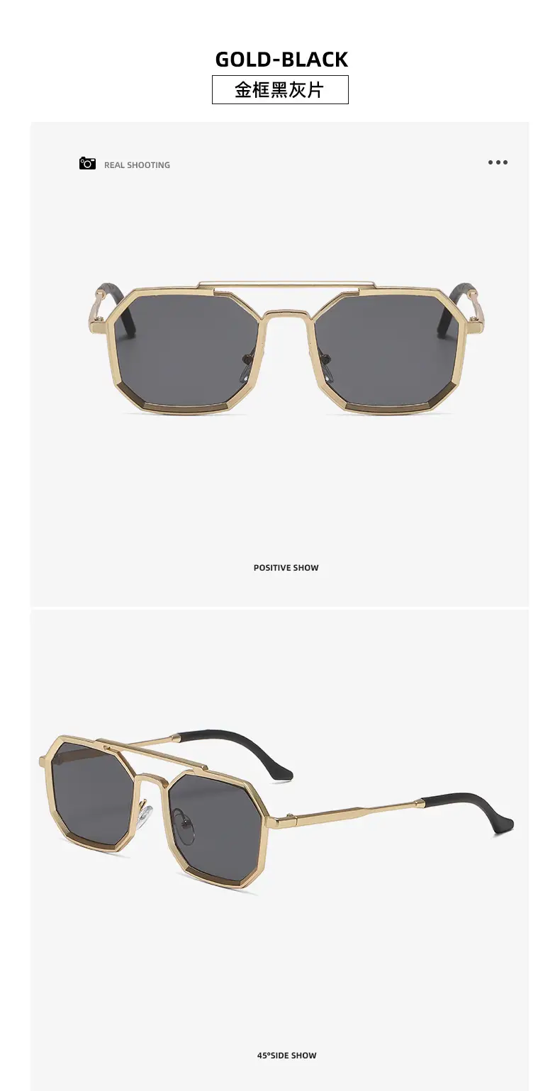 Gold Black Steampunk Sunglasses for Men — feature 22