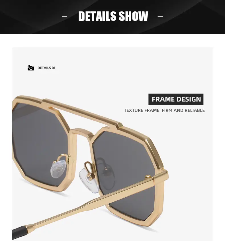 Gold Black Steampunk Sunglasses for Men — feature 26
