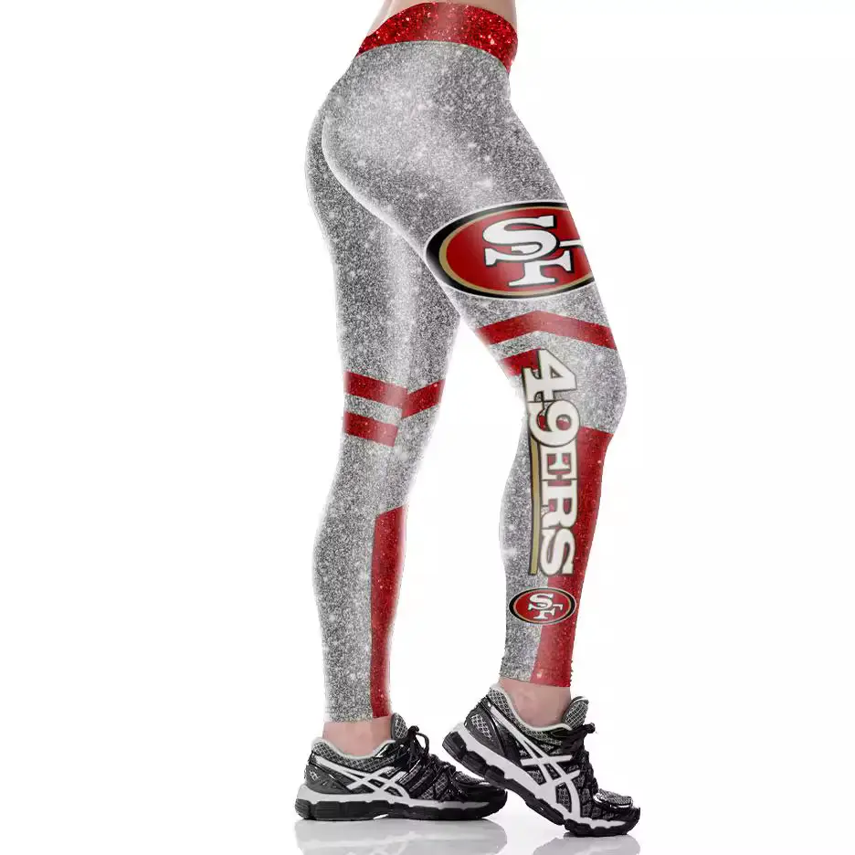 Sexy Hip-Lifting Yoga Pants for Women with Red & Silver Design - Image 27