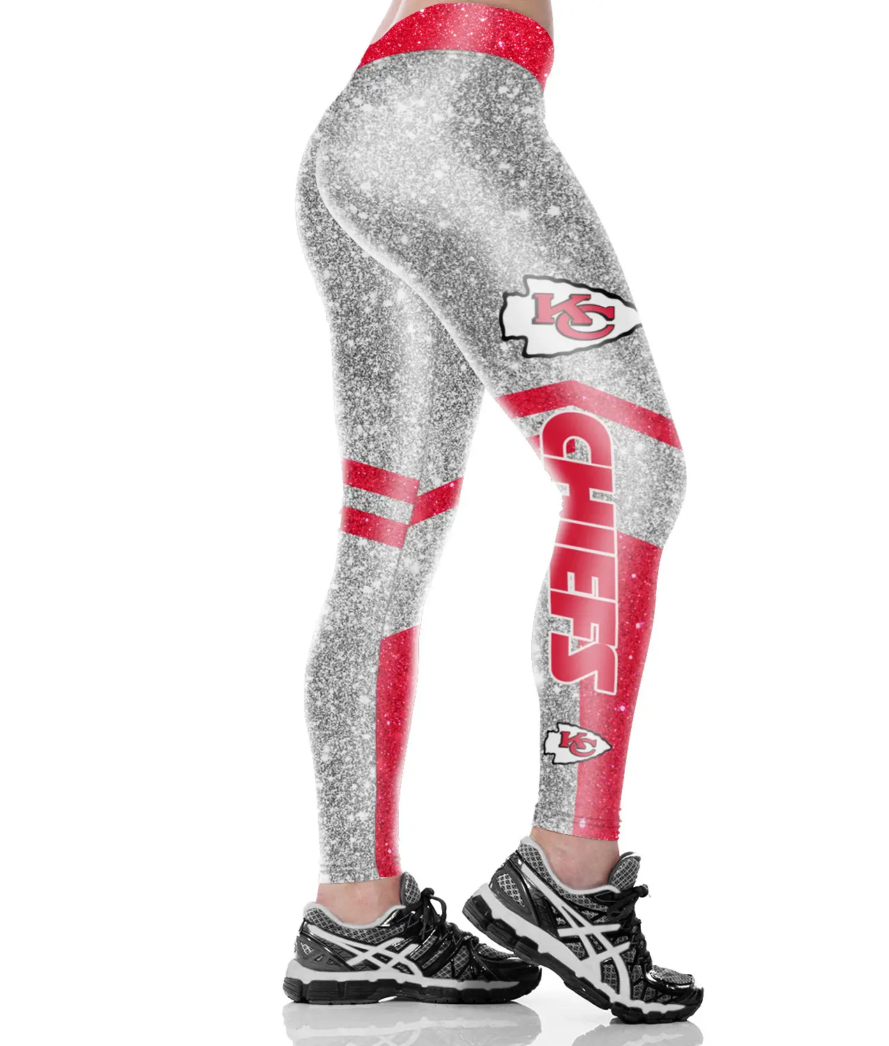 Sexy Hip-Lifting Yoga Pants for Women with Red & Silver Design - Image 10