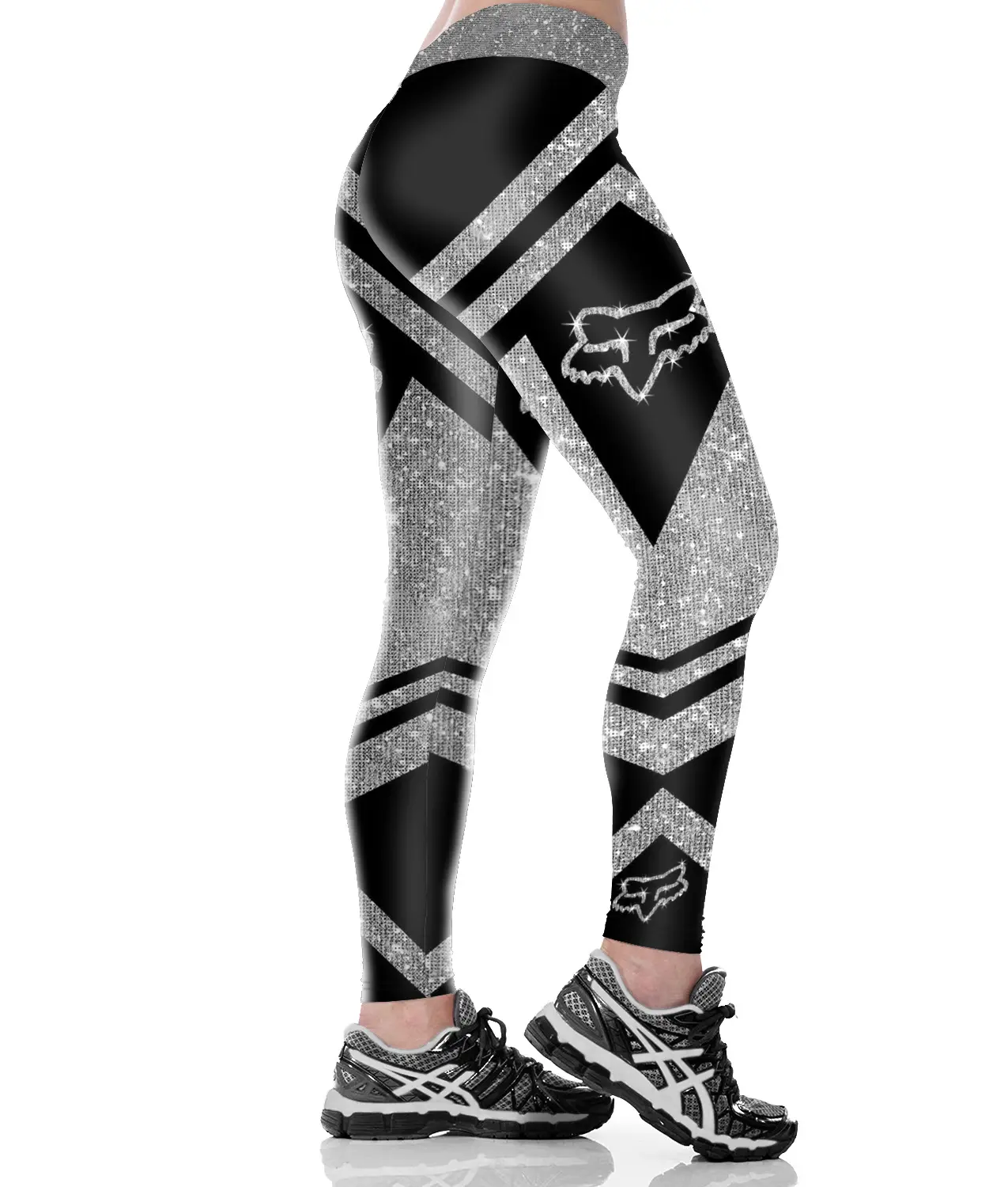 Sexy Hip-Lifting Yoga Pants for Women with Red & Silver Design - Image 16