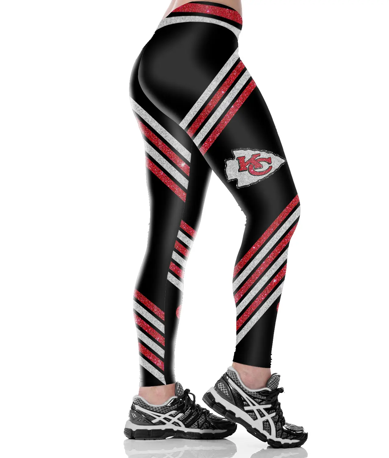 Sexy Hip-Lifting Yoga Pants for Women with Red & Silver Design - Image 17